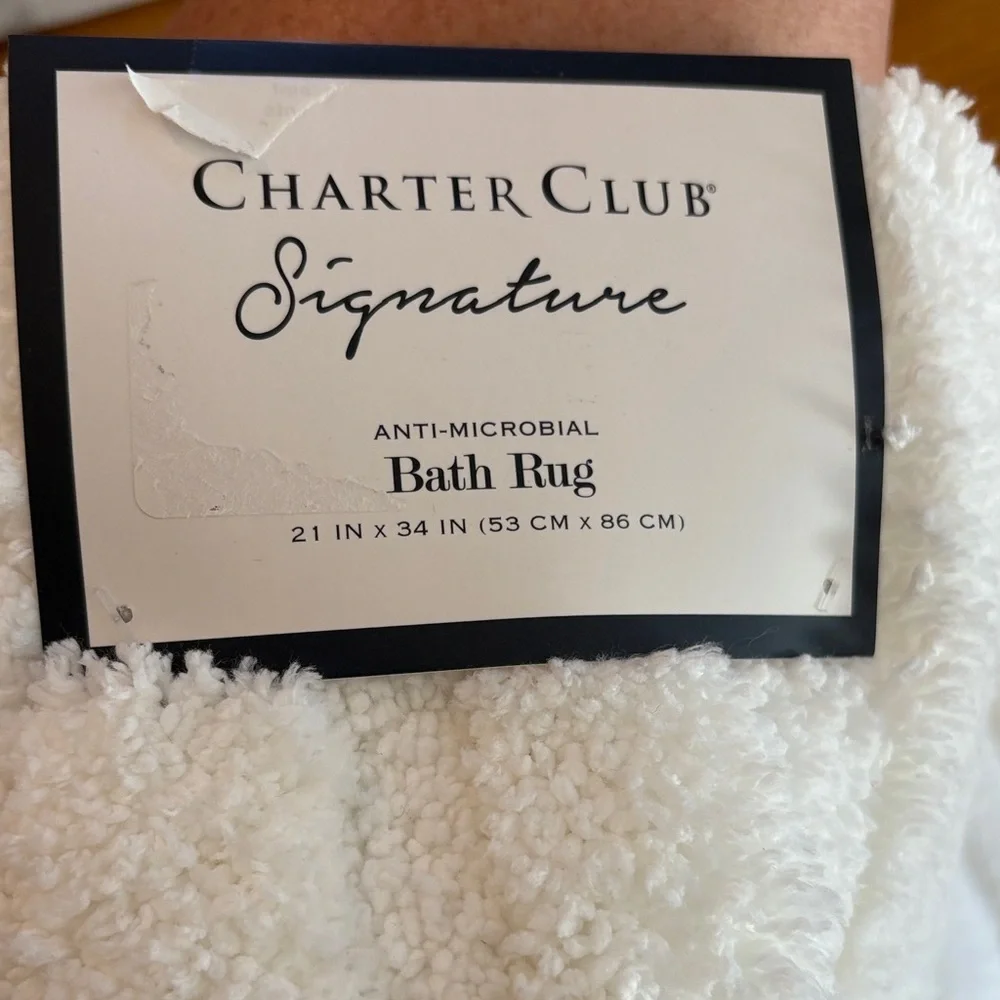 Charter Club White Textured Door Mat
